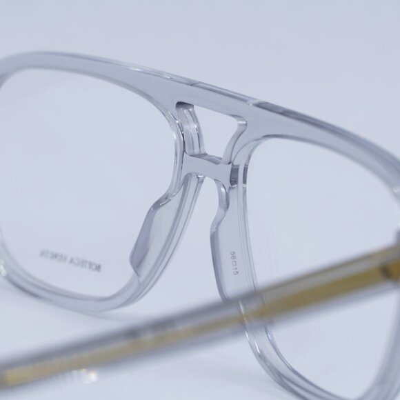 Bottega Veneta BV1294O 004 Eyeglasses Transparent Light Grey 56mm Square Frame - Picture 8 of 10